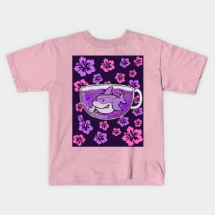Floral Shark Tea Kids T-Shirt